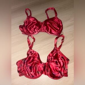 Lot Of 2 90s Vintage Victorias Secret 38DD Second Skin Satin 2032 Underwire Bras
